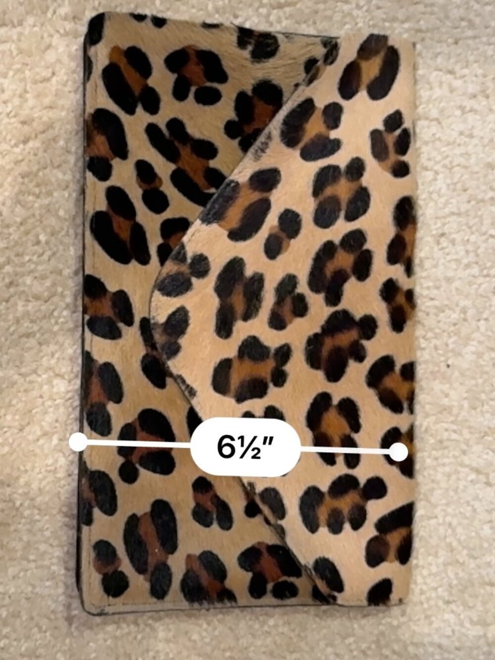 Previously Loved STREETS AHEAD Leopard Calf Hair/Leopard Envelope Clutch Purse - Picture 6 of 7